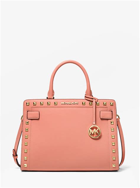 MICHAEL KORS Rayne Medium Saffiano Leather Satchel Optic .